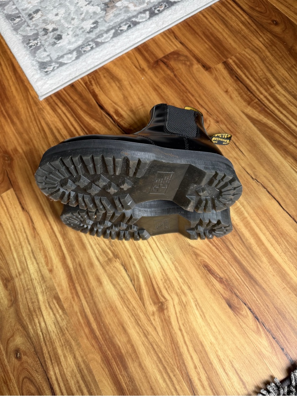 Black Platform Doc Marten Chelsea Boots - Picture 4 of 6